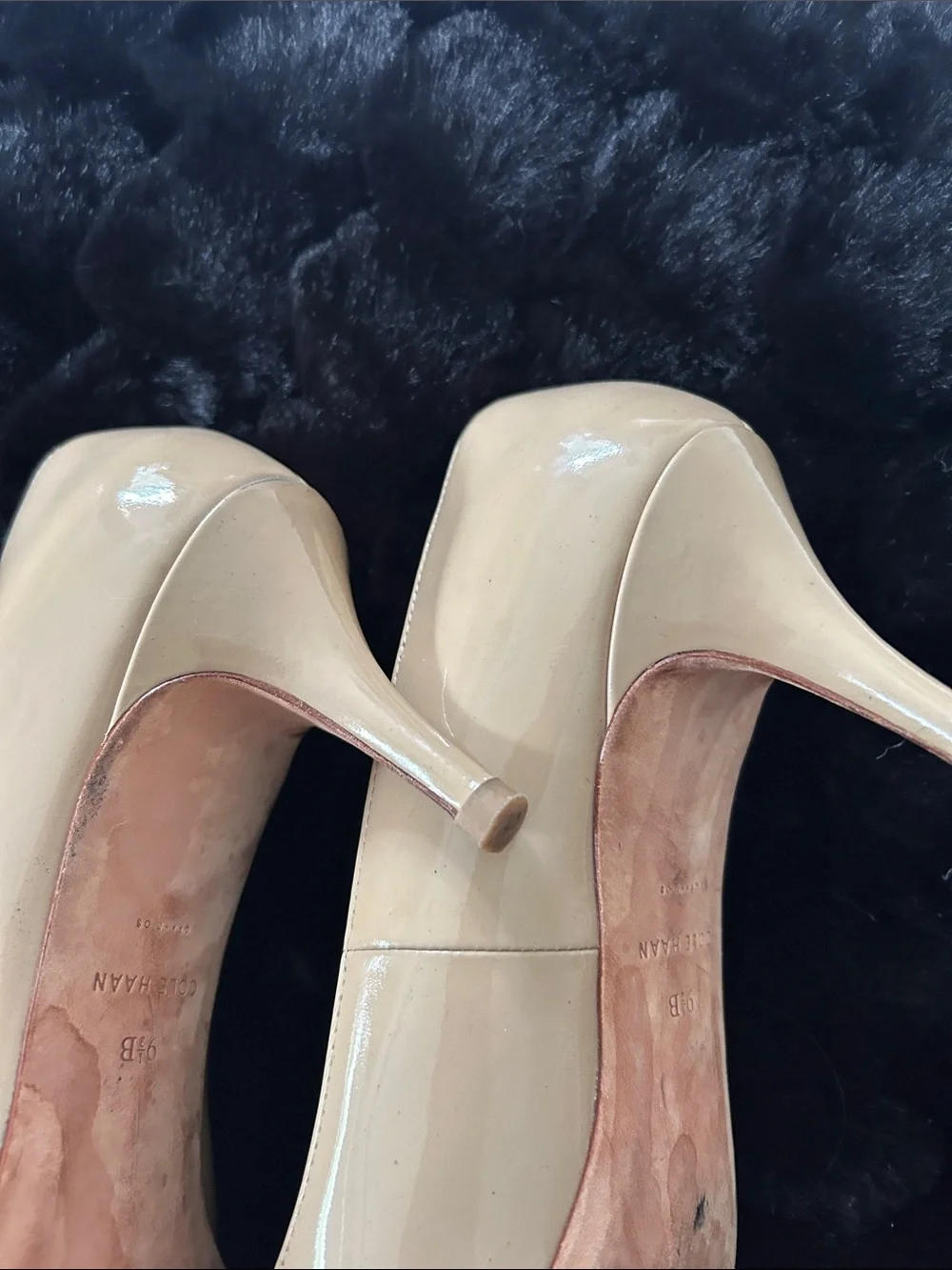 Cole Haan Nude Patent Pointed-Toe Pumps